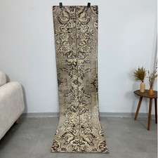 2x8 Patchwork Gray Vintage Turkish Oushak Runner, Hallway Rug, Handmade Wool picture