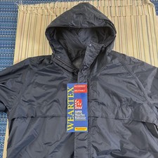 WearGuard Coat Mens LT Blue WearTex Waterproof Hooded Rain Workwear Jacket picture