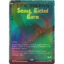 FOIL SMAUG, WICKED WORM (BORDERLESS) (245) The Hobbit HOB Magic MTG MINT CARD picture