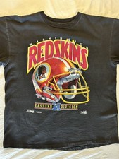 90s Vtg Washington Redskins Helmet Unisex Black T shirt Classic HN3505 picture