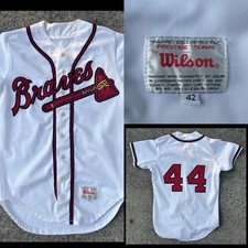 VTG 1992 Atlanta Braves #44 HANK AARON Wilson Prestige Teams Jersey SZ 42 picture