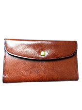 Vintage Coach Smooth Leather Wallet - Dark Tan - Very Good Used Condition picture