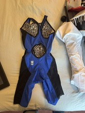 A3 Performance  VICI Female Technical Racing Swimsuit Size 28 Blue picture