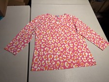 J McLaughlin Top Women’s Large Pink Orange Floral Signature Catalina Cloth Shirt picture