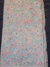 2.75 Yds Vtg Cranston Print Works Fabric Schwartz Liebman - Green/Pink FLORAL picture