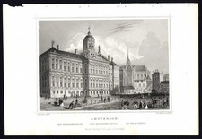 Antique Print-AMSTERDAM-ROYAL PALACE-DAM-NETHERLANDS-Lange-Terwen-Poppel-1863 picture