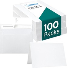 100 Pack White Blank Cards and Envelopes 4x6 Note Greeting Cards and Envelopes picture