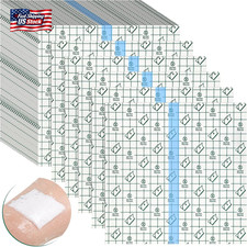 BBTO 50 Pcs Transparent Waterproof Adhesive Dressing Bandage, 8 X 8 Inch picture