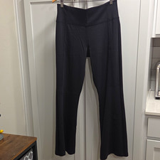 Athleta Delancey Flare Womens Black Pull-On Flare Pants Wide Leg Sz L picture