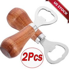 1/2Pcs Beer Bottle Opener Bartender Bar Wooden Handle Beer Soda Bottle Opener picture