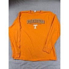Hanes University of Tennessee Volunteers Long Sleeve T-Shirt Mens XL Orange UT picture