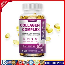 100% Natural Multi Collagen Peptides Anti Aging Skin Collagen Pills 120 Capsules picture