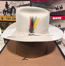 90s Stetson Western Cowboy Hat XXXX Light Gray 7 3/8 picture