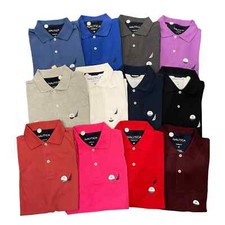 NWT Nautica Mens All Cotton Classic Fit Short Sleeve Performance Deck Polo Shirt picture