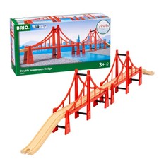 BRIO World Double Suspension Bridge 5-Piece Set 2 Bridges 3 Tracks Compatible picture