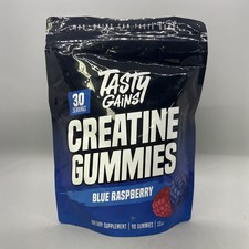 {Y3} TASTY GAINS Creatine Gummies Monohydrate Blue Raspberry 30 Count picture