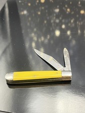Vintage CAMCO USA 512 2 Blade Pocket Knife Yellow Handle Camillus Folding Knife picture