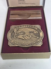 Vintage 1995 John Deere Calendar Medallion With Display Wood And Box picture