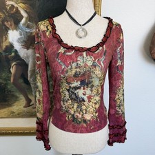 Rare Y2K Cherub Graphic Funky Long Sleeve Top picture