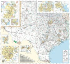 Texas State Executive City and County Executive Laminated Wall Map Poster picture