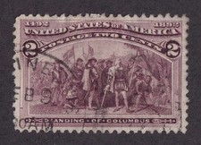 MATT'S STAMPS US SCOTT #231 COLUMBIAN EXPO 2-CENT 1893 ISSUE XF-90 USED CV$32.50 picture