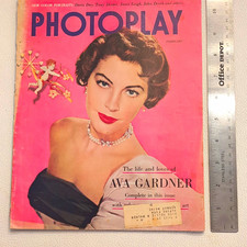 Photoplay Magazine February 1952 Ava Gardner Cover Illustrated English Movies picture