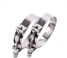 2Pcs 3.5 Inch Stainless Steel T-Bolt Hose Clamps 3.6