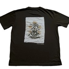 Denim & Flower Ricky Singh Mens Small Brown Floral Patch Relaxed Fit T-Shirt Boh picture