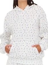 Forever 21 White Hoodie with Blue Floral Print picture