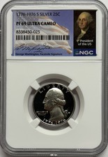 1776 - 1976 S NGC PF69 Ultra Cameo Proof Silver Washington Quarter Bicentennial picture