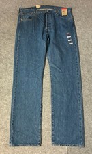 New NWT Levis 501 Original Fit Mens Mid Wash Straight Leg Button Fly Jeans 38x36 picture