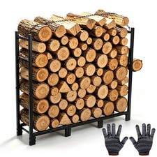 4FT Firewood Rack Outdoor Heavy Duty Metal Fire Wood Rack for 1000LBS Capacity picture