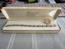 Vintage Landstroms Black Hills Gold 10k, 12k, 14k Link Bracelet W Matching PIN🥇 picture