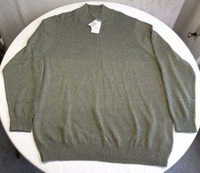 Croft & Barrow Men's Sweater Zip Neck Green Knit Lightweight Long Sleeve 3XLT picture