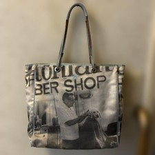 Anya Hindmarch Photo-Print Tote Bag Barber Shop Graphic Vintage Retro Monochrome picture