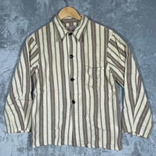 Vintage 40s 50s Triumph Physician Wool Striped Shirt Jacket Brown Chillproof picture