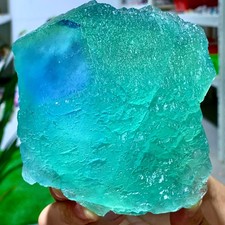 1.88LB Natural transparent Green blue cubic fluorite mineral crystal sample picture