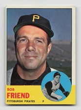 1963 TOPPS #450 BOB FRIEND EX *Hot Corner Vintage* picture