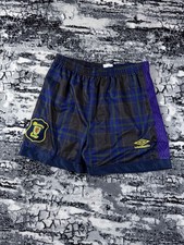 Vintage Umbro Scotland Football Shorts Tartan Plaid Made In England Blokecore picture