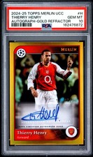 2024-2025 TOPPS MERLIN UEFA COMPETITIONS AUTOS #H THIERRY HENRY GOLD 7/50 PSA 10 picture