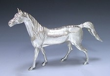 Incredible Rare Antique Silver Plate Model Of A Horse picture