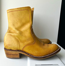 Authentic 70’s Vintage Campus Boots Side Zip, Round Toe Solid, Size 8.5 picture