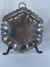 Vintage Webster Wilcox Oneida Serving Tray “Happy 25 Th Anniversary “ Engraved. picture