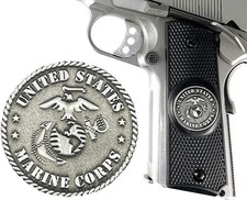 1911 Colt A1 Full Size and Clones (Grips Only) with US Marines Pewter Medallian picture