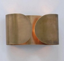 Mid century Vintage Foglio Brass Wall Sconce Modern Wall Light Raw Home Decor picture