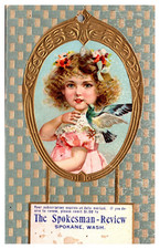 Spokane WA The Spokesman Review Renewal Reminder Embossed Advertising Card picture