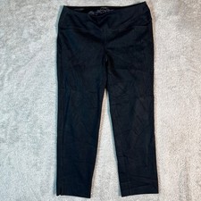 J. Jill Wearever Black Pull On Slim Leg Pants XL Side Slit Stretch Travel 1775 picture