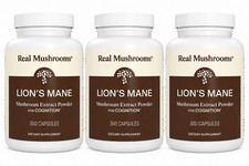 Real Mushrooms Organic Lion's Mane Extract Capsules 300 Ct 3 Pack 900 Total picture