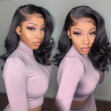 Wiggins Body Wave Layered Wig Human Hair, Glueless Wigs Side Part 16 Inch picture