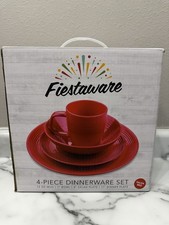 Fiestaware 4-Piece Dinnerware Set Salsa Red Dwell Six NIB NEW picture